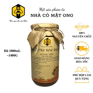 1L Mật ong nguyên chất hoa nhãn Hưng Yên 100% tự nhiên thơm ngon đặc biệt hũ thuỷ tinh