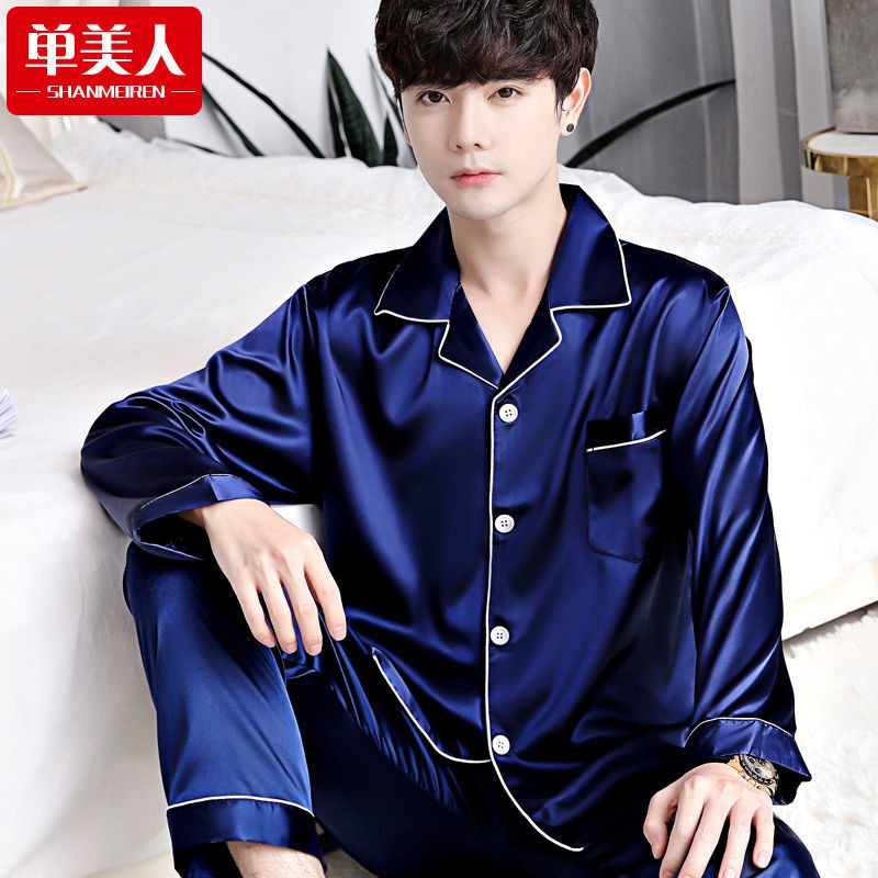 Bộ ngủ lụa Pijama nam màu trơn chất siêu đẹp (Hàng có sẵn)214YTUYT