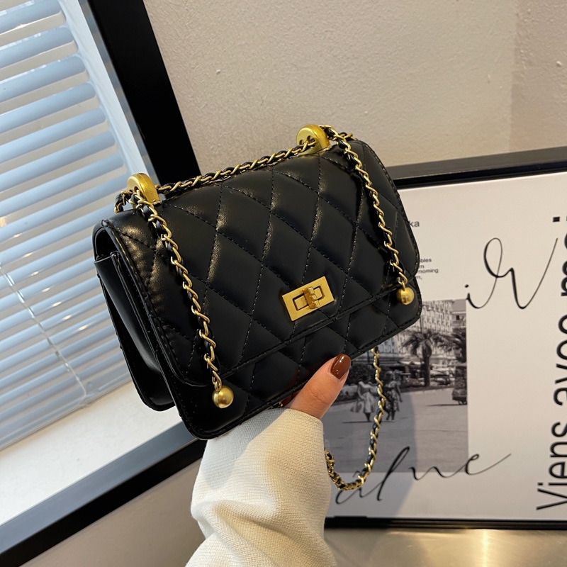 IELGY Túi Đeo Vai Hình Vuông Cỡ Nhỏ Họa Tiết Hình Thoi Đơn Giản Thời Trang Cho Nữ