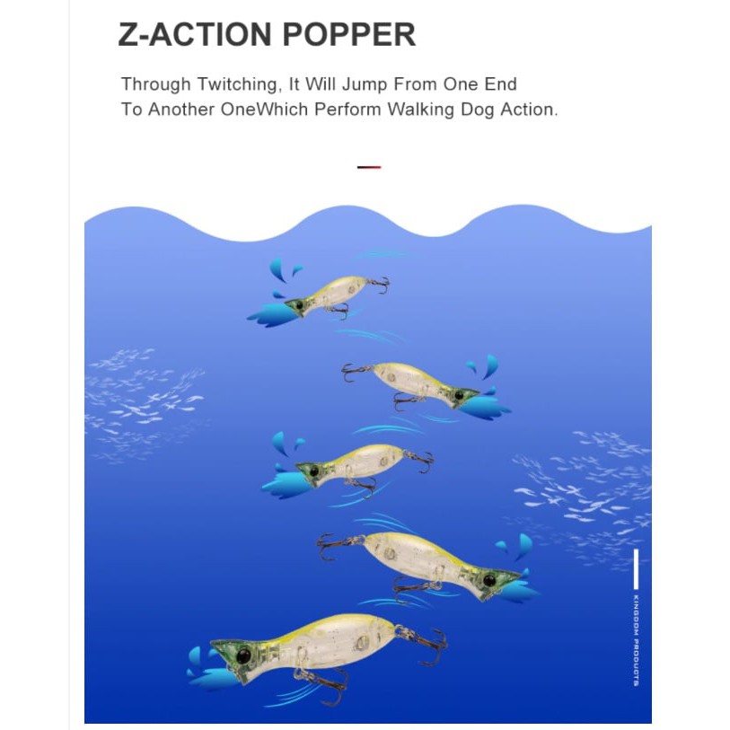 Mồi câu cá giả siêu nhạy pop mini PO - 50 kingdom HKN Fishing