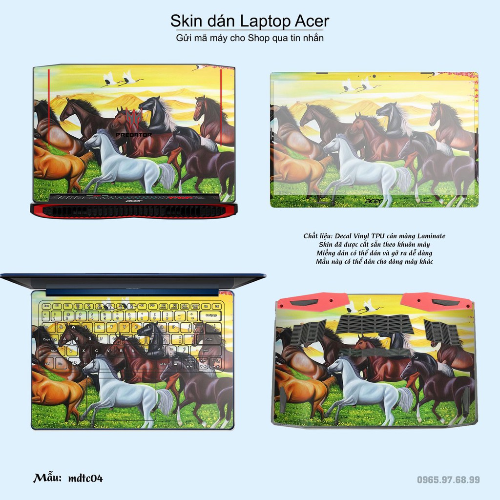 Skin dán Laptop Acer in hình Mã Đáo Thành Công (inbox mã máy cho Shop)