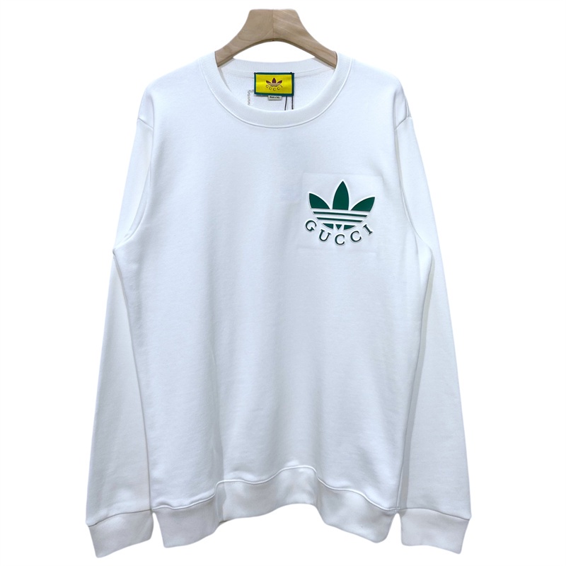 Gu co Áo sweater Cổ Tròn Dập Nổi logo adidas Chất Lượng Cao