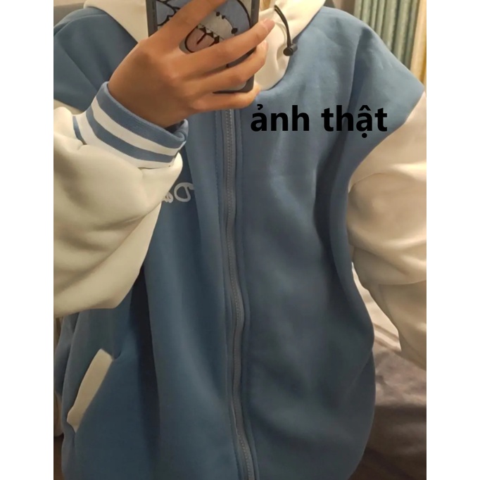 【Yuki】Áo khoác có mũ tay áo phối màu họa tiết gấu siêu cuteee | BigBuy360 - bigbuy360.vn