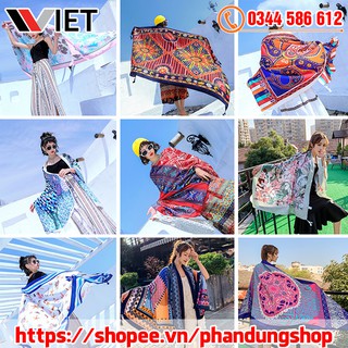 Khăn Choàng Boho Đi Biển Đi Chơi Chống Nắng Khăn Thổ Cẩm Phong Cách Vintage