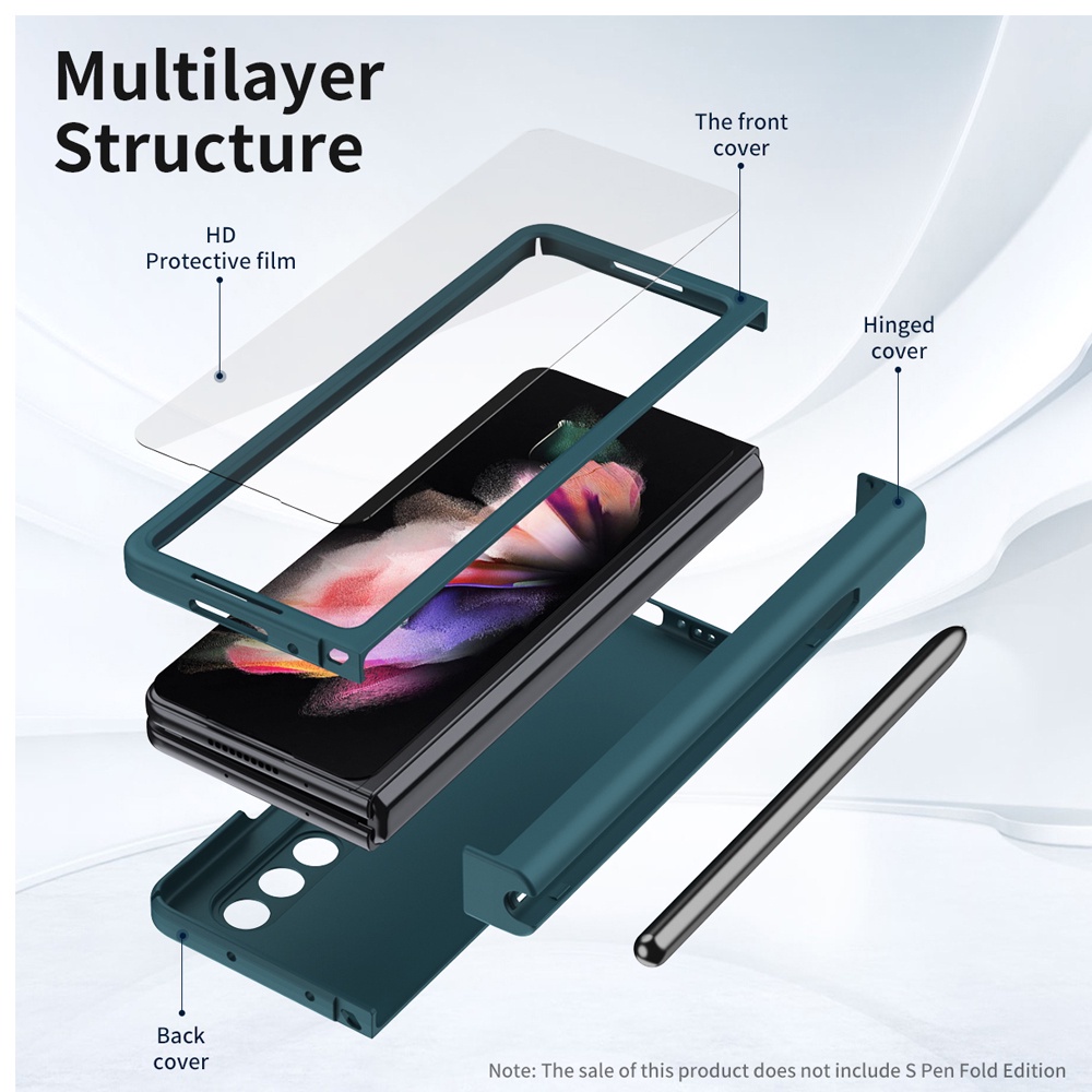 Ốp Điện Thoại Có Ngăn Đựng Bút Cảm Ứng Cho Samsung Galaxy Z Fold 5 3 2 4 5 5G Z Fold2 Fold3 Fold4 Fold5