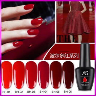 Sơn gel as màu đỏ 6 màu giá sỉ phụ kiện nail đồ nail giá rẻ hoài út Nail Store - Phụ kiện nail mxbond shop vandung2017