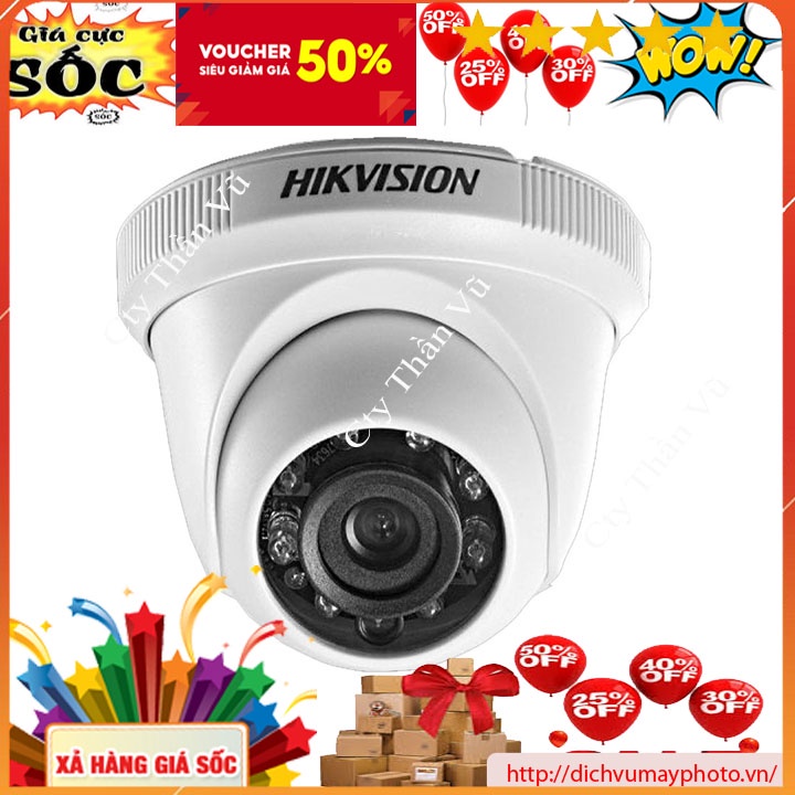 Camera quan sát analog TVI Hik dome 2MP nhựa (Sắt), mã DS-2CE56D0T-IR