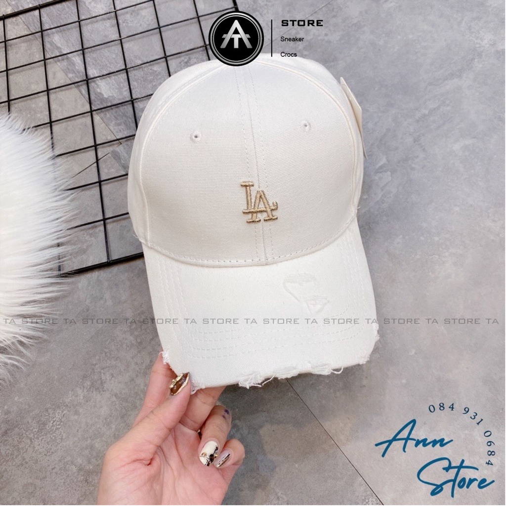 Mũ Lưỡi Trai Nón Kết Thêu Chữ LA Rách Tua Rua Chất Kaki Form Unisex Nam Nữ Phong Cách Cá Tính Hàng Loại Xịn