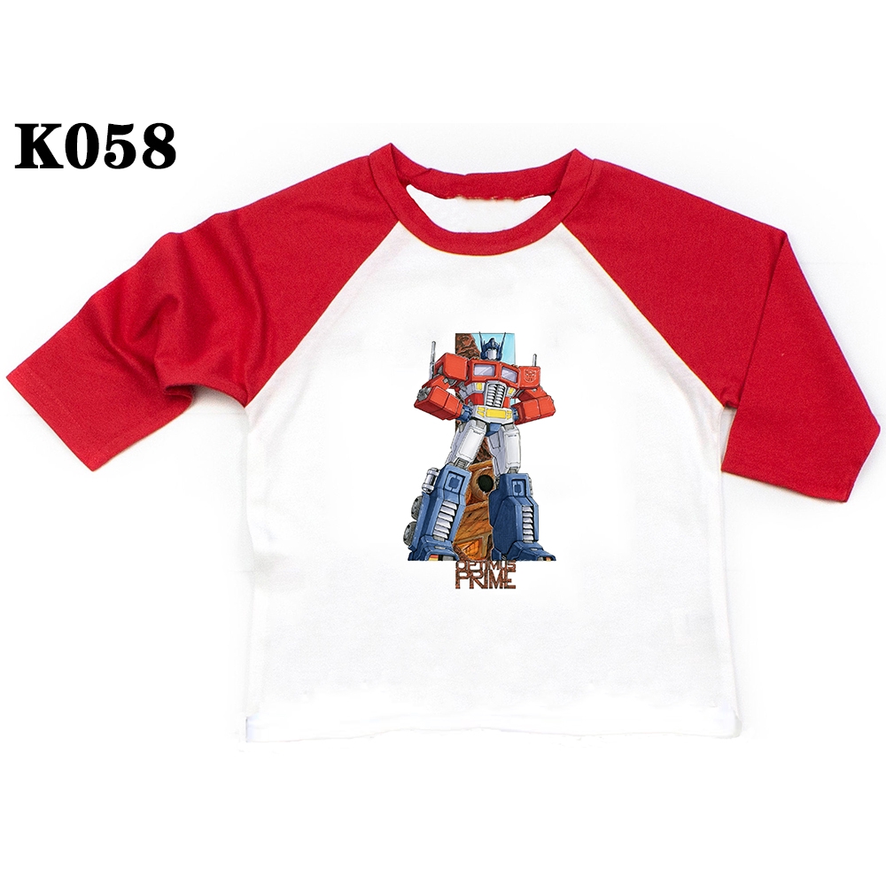 Áo thun tay dài in họa tiết robot biến hình thời trang cho bé trai
