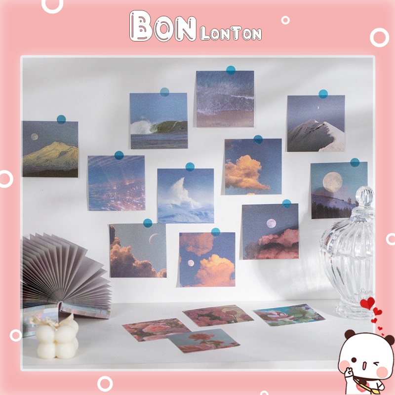 Ảnh Giấy Trang Trí Mỏng Nhỏ Poster Dán Tường 6X6 Cm Hình Decor Postcard Bưu Thiếp Tranh Giấy Treo Phòng Ngủ Bàn Học