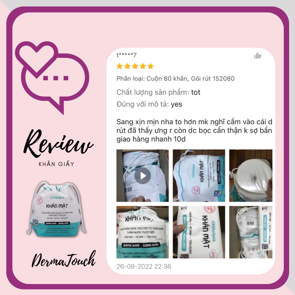 Chillwipes khăn mặt khô, khăn giấy tẩy trang Chillwipes - Hàng Việt Nam Hà Linh Review 9/10 - Siêu tốt