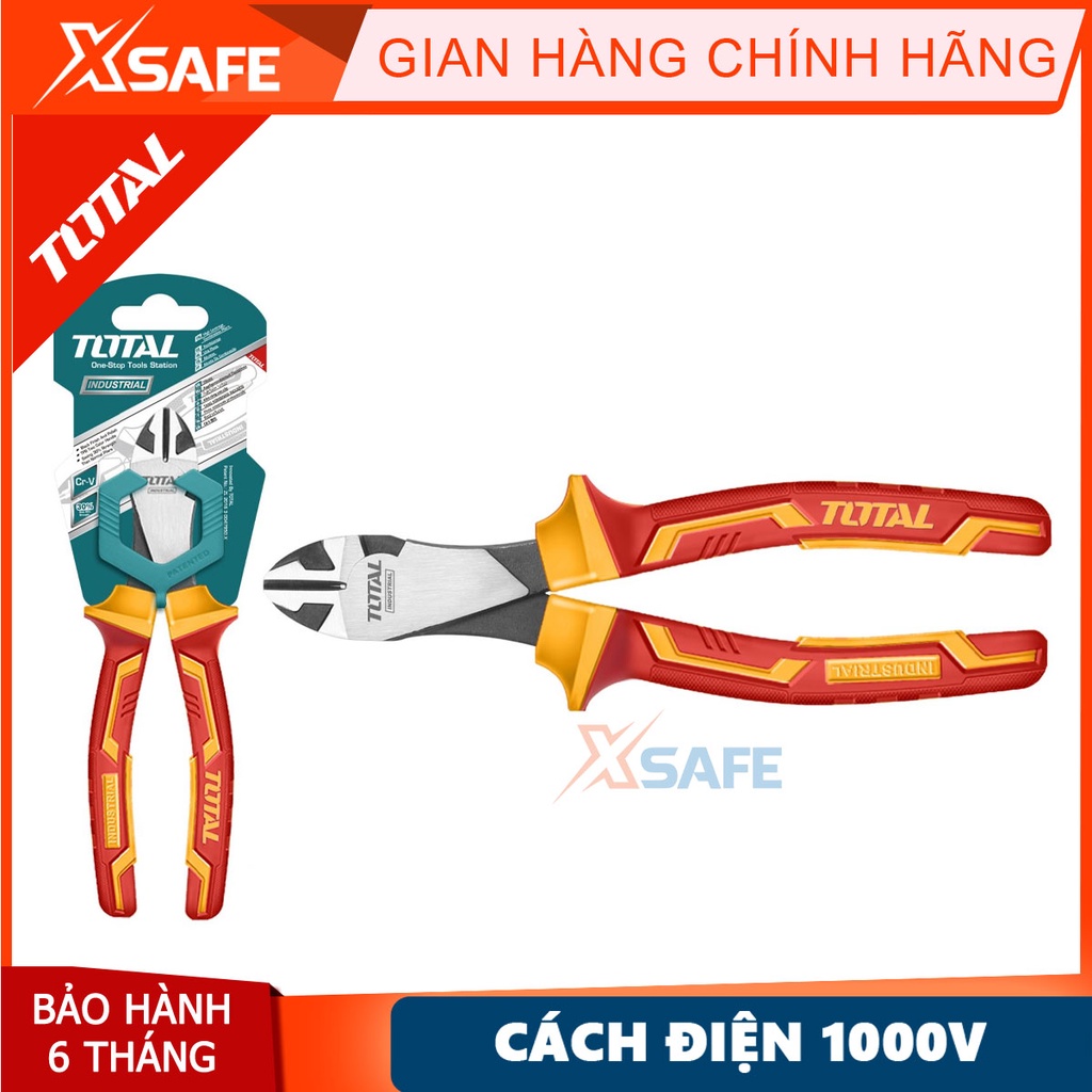 Kềm cắt cộng lực cách điện TOTAL THTIP2571 7 inch Kềm mỏ dài thép Cr-V siêu cứng chống rỉ sét tay cầm cao su chắc chắn