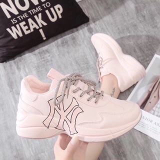 Giày thể thao độn đế nữ Sneakers chữ NY chất da cao cấp