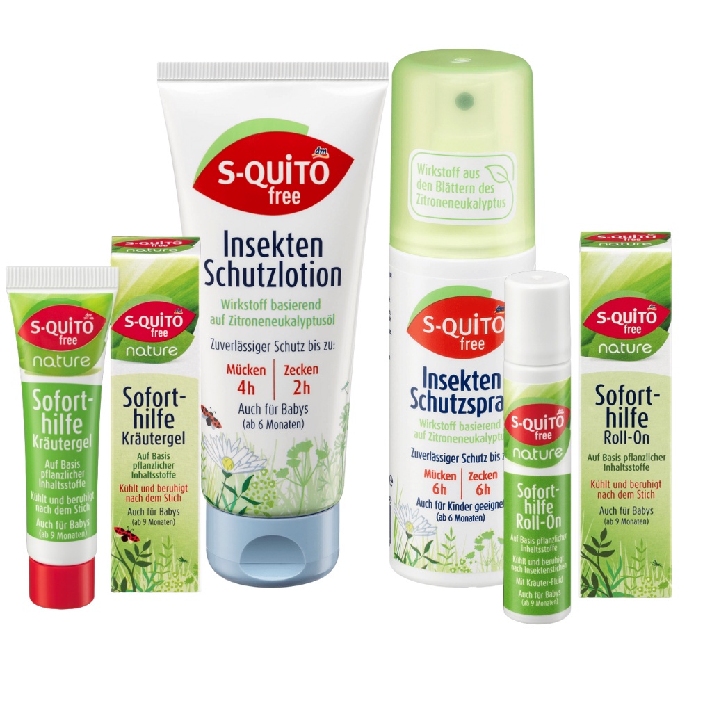 Xịt Chống Muỗi, Kem chống muỗi,Gel Chống muỗi ,Lăn Chống Muỗi Và Côn Trùng S-quito Free – Squito Đức