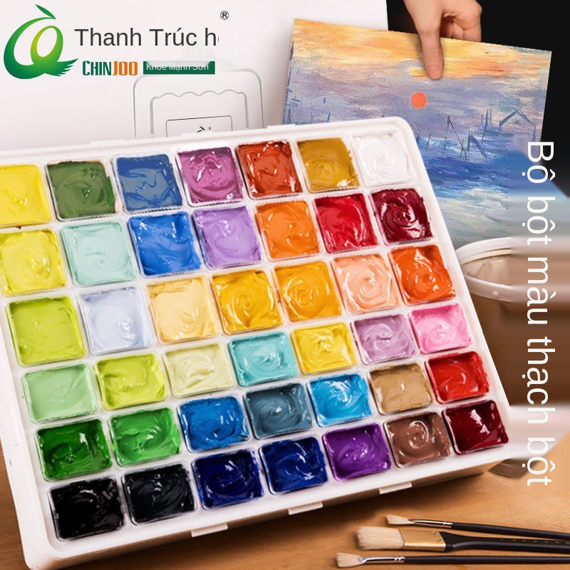 ✓◈✘Bộ sơn bột màu tre xanh công cụ vẽ thạch nước Ứng viên nghệ thuật mới bắt đầu giới thiệu Đồ dùng tranh