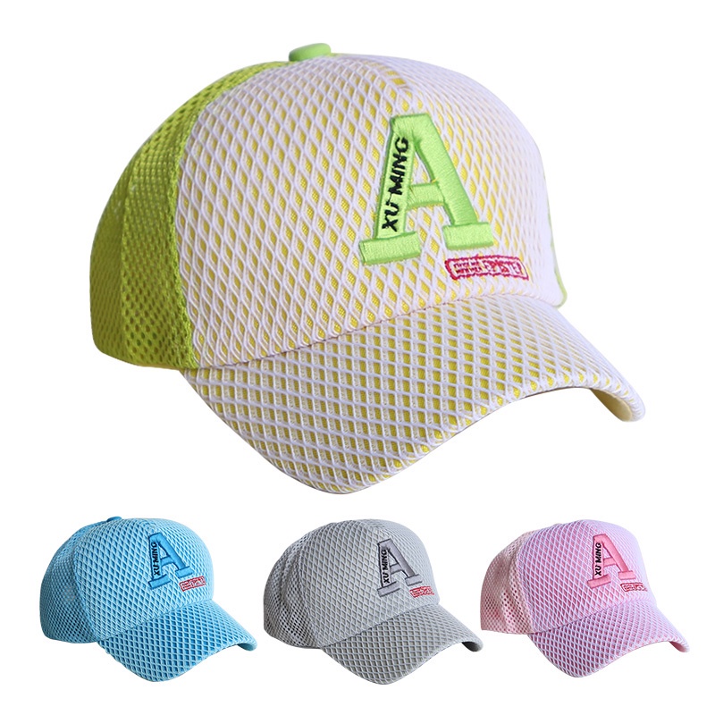 Mũ Lưỡi Trai Phối Lưới Thêu Chữ Thời Trang Mùa Hè Dành Cho Tuổi Teen