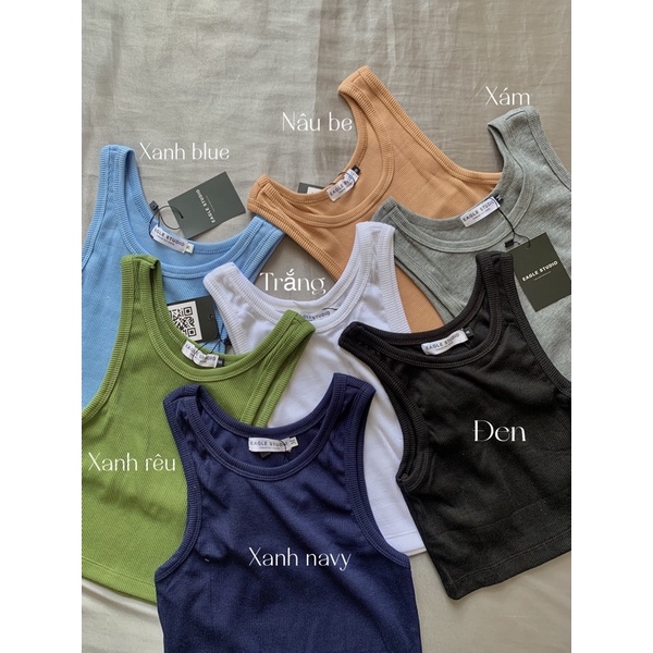 Áo ba lỗ nữ trơn dáng croptop chất thun gân Mỹ ( Basic TankTop)