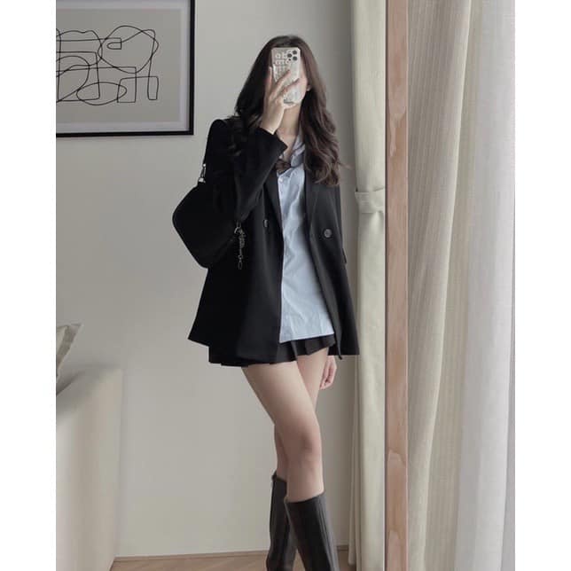 Áo Blazer 1 lớp tay dài màu trơn cho nữ Áo khoác chất tuyết mưa Junnie Closet | BigBuy360 - bigbuy360.vn