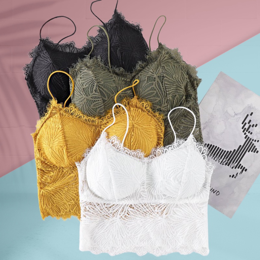 Áo bra chất liệu ren hoa lá siêu hót sang chảnh cho mùa hè 9936