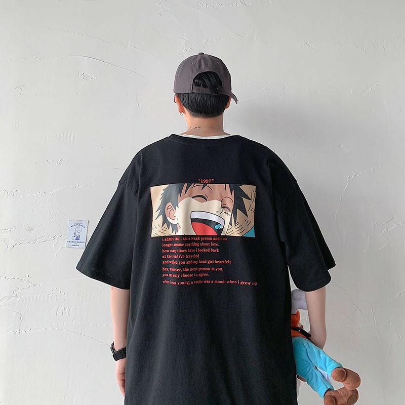 Áo thun tay lỡ form rộng in họa tiết hoạt hình Luffy 1997 - phông Unisex nam nữ đều mặc được