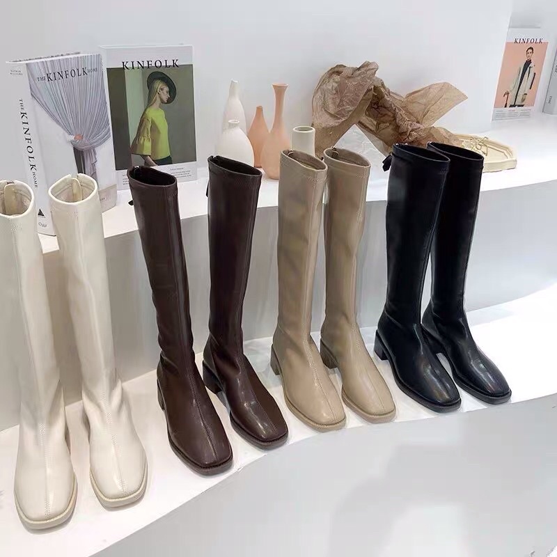 Bốt đùi _boots khoá kéo sau đế 6p[ kèm ảnh thật ]