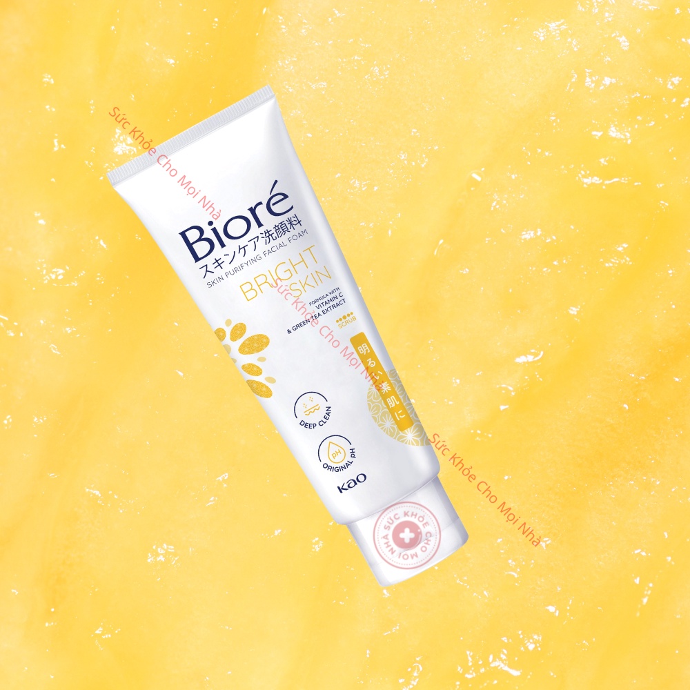 Biore bright skin Sữa rửa mặt thanh lọc da làm sáng da tẩy da chết nhẹ nhàng giúp da mềm mịn căng mướt.28072