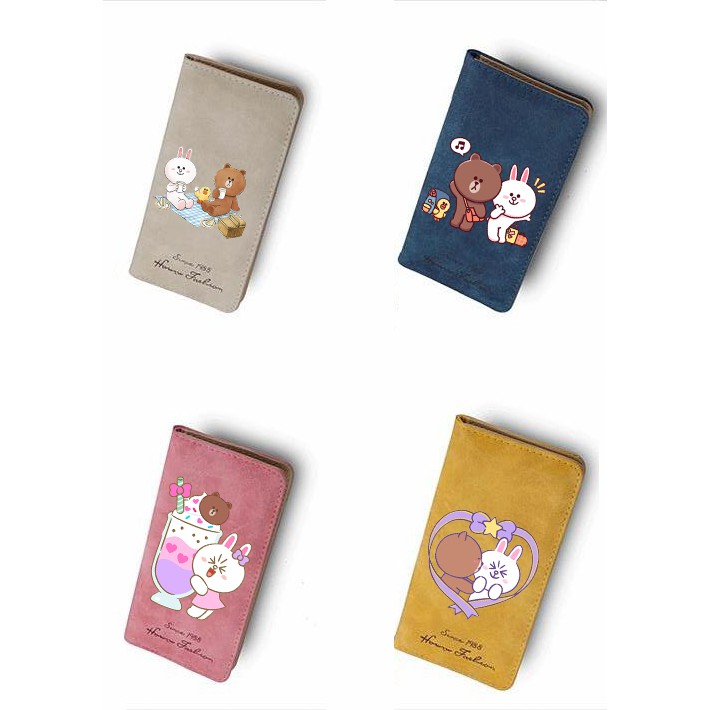 Ví gấu brown thỏ cony da lộn dạng dài VLDI5 bóp cầm tay cute dễ thương