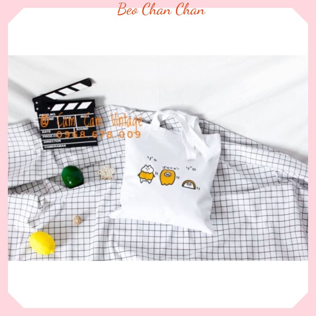 TÚI TOTE VẢI TÚI VẢI ĐEO CHÉO ULZZANG TRỨNG