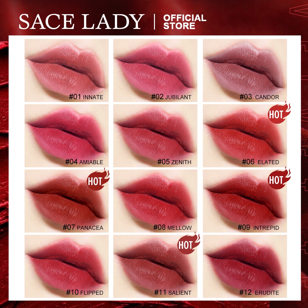 Son môi SACE LADY Velvet Tint nhiều màu tuỳ chọn 12 màu sắc 4g