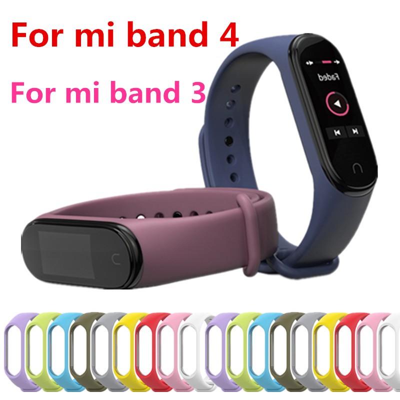 Dây Đeo Silicon Xiaomi Miband 3, Miband 4 Đủ Màu + Tặng Kèm 1 Bộ Dán Màn Hình Cho Miband 3 hoặc Miband 4