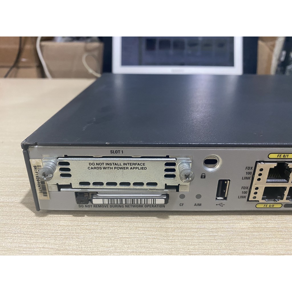 Cisco 1841/K9 | Thiết bị định tuyến 2 cổng WAN Fast Ethernet.