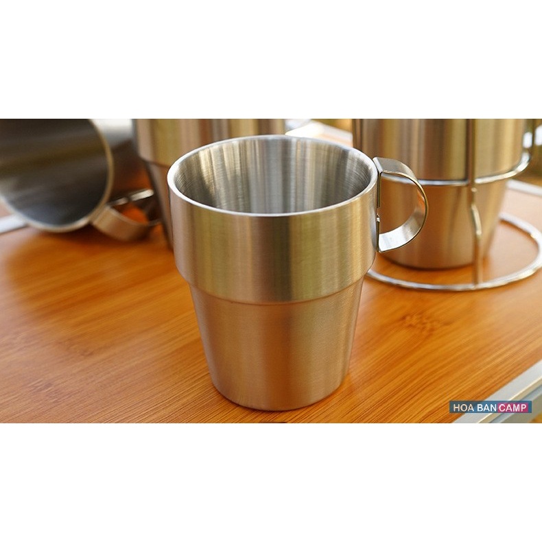 Bộ 4-6 Cốc Dã Ngoại, Cắm Trại 2 Lớp - Cách Nhiệt