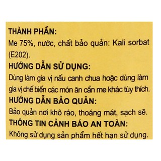 Cốt Me Nguyên Chất Đã Tách Hạt Mikiri Hũ 250g - Vị Chua Thanh, Dùng Nấu Canh Chua, Đá Me