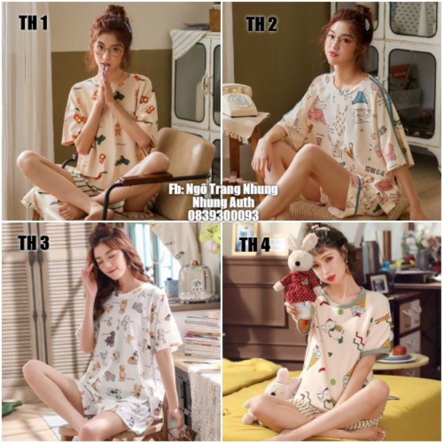 [Nhiều mẫu] Bộ Cotton Mặc Nhà Quần Short Áo Ngắn Tay