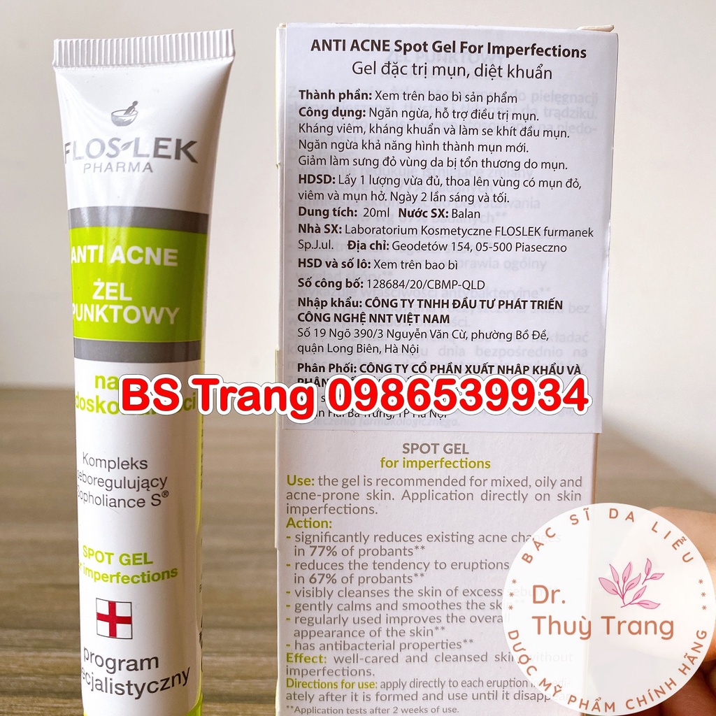 [Tem QR Chính Hãng] Gel chấm m.ụn Floslek 20ml  - giảm m.ụn hiệu quả