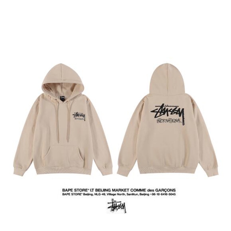 Stussy Áo Hoodie Tay Dài In Chữ Thời Trang Dành Cho Cặp Đôi