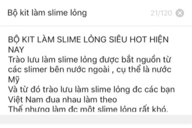 ( Cos video) Bộ kit làm slime lòng siêu hot