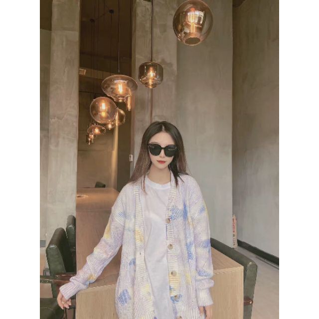 Áo khoác len cardigan màu loang Jennie xuân thu | BigBuy360 - bigbuy360.vn