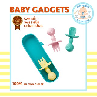Set thìa nĩa cho bé tập ăn dặm platinum silicone KUB