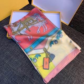 Khăn Lụa Hiệu Lv Khăn Quàng Cổ Choàng Lụa Dài Màu Đỏ Cao Cấp Linh Tây- Quà Tặng Cao Cấp 180*90