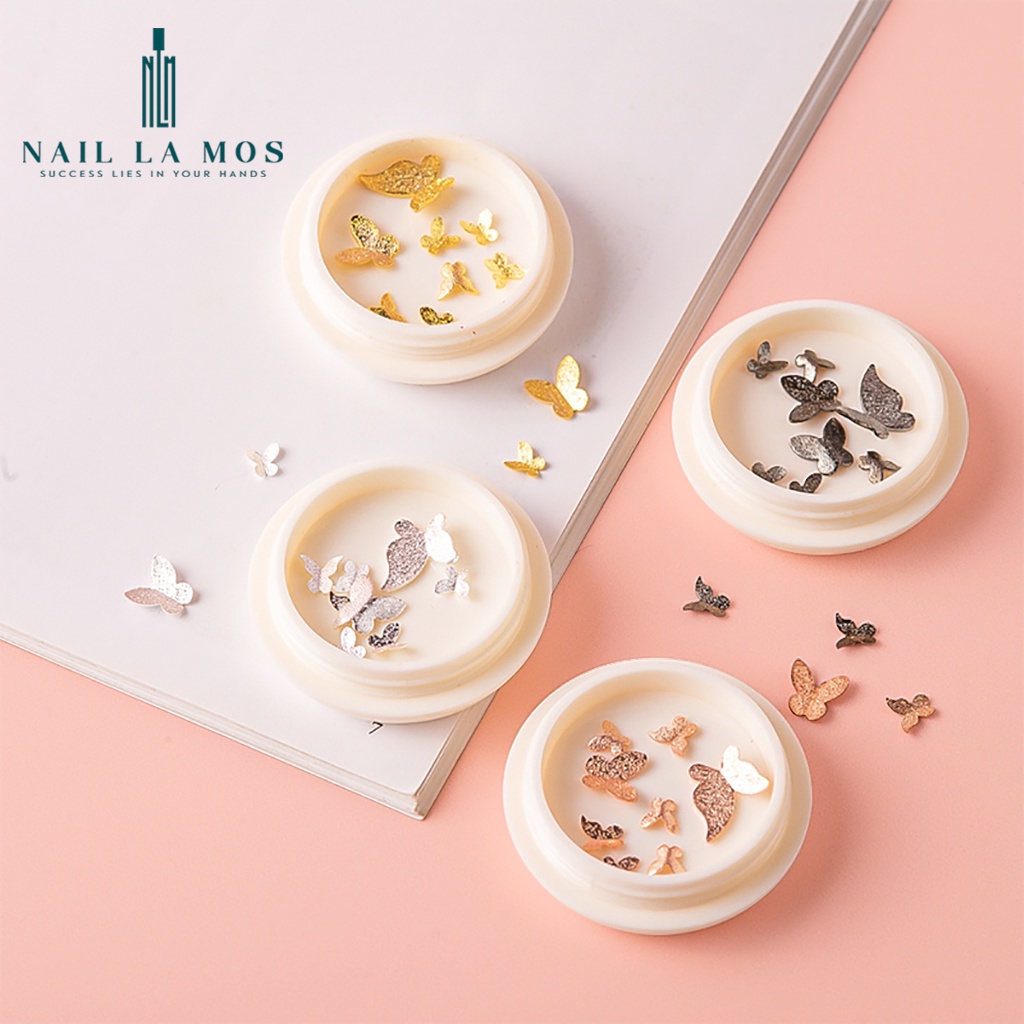 Set 10 phụ kiện bướm nail - Charm bướm trang trí móng tay mix size màu đẹp sang chảnh