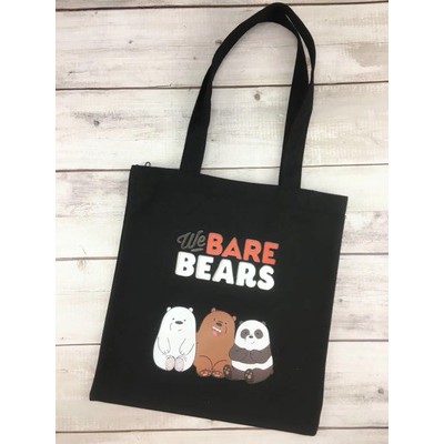 Túi vải canvas in hình gấu We Bare Bears