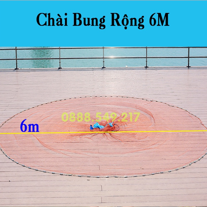 Chài Đĩa Bay.Chài Đánh Cá Tựng Quăng loại 6M