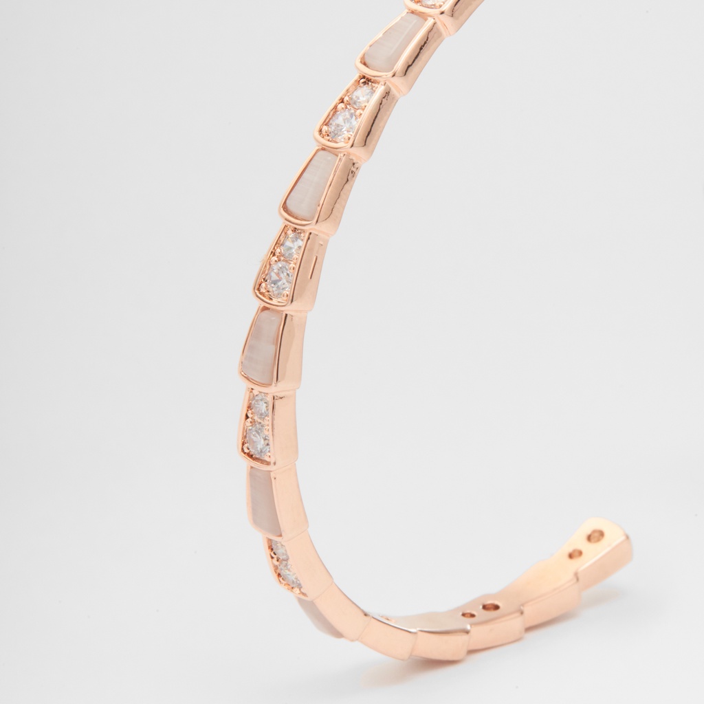 Vòng tay nữ Lyz and Liam Serpenti Viper L&amp;L Cuff Rose Gold LL2019RG - Gift Box Hộp quà tặng nơ đỏ