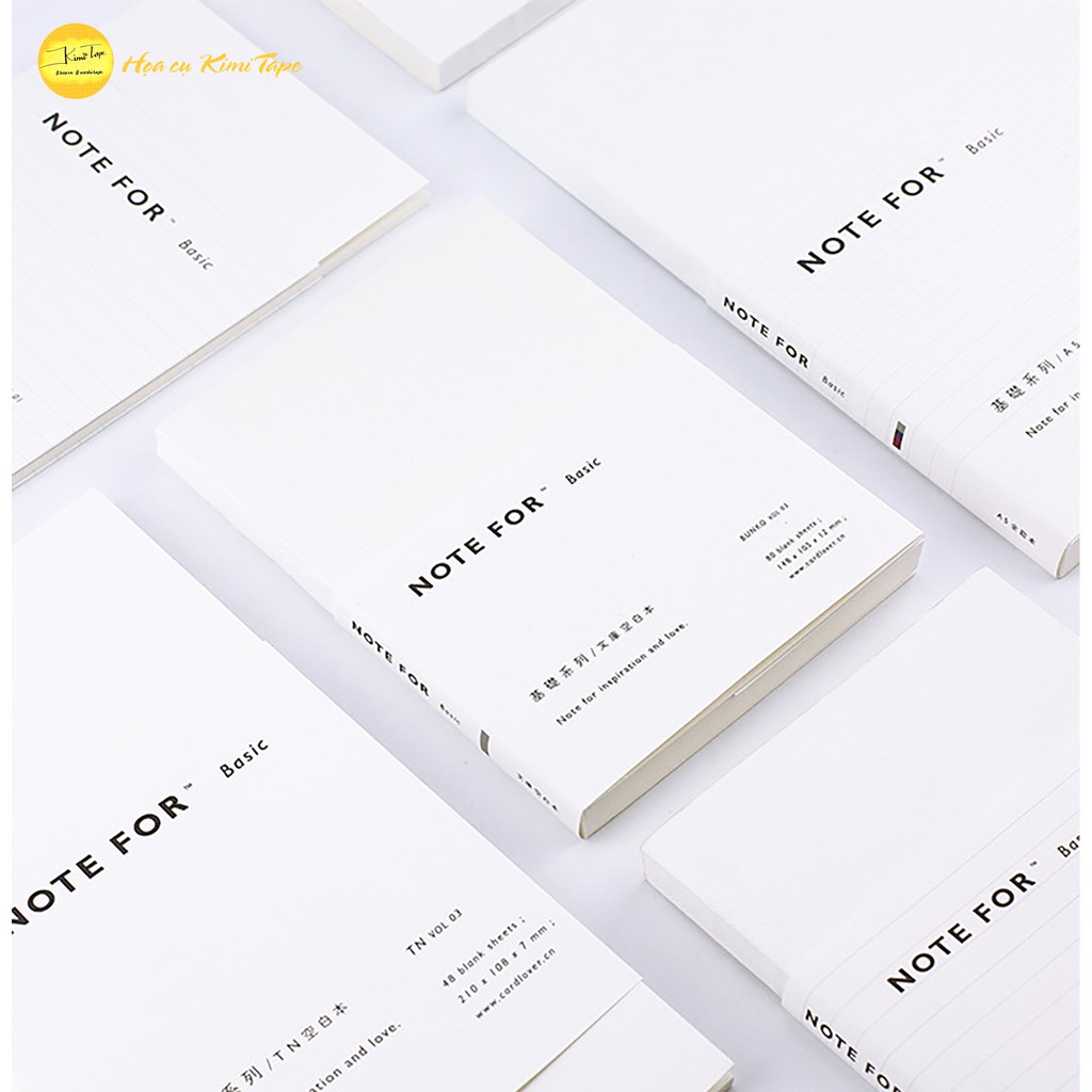 Sổ tay cơ bản NOTE FOR BASIC A5, A6 làm Bullet Journal/Planner/Nhật ký/Scrapbook - Sổ grid ô vuông, trơn, kẻ ngang