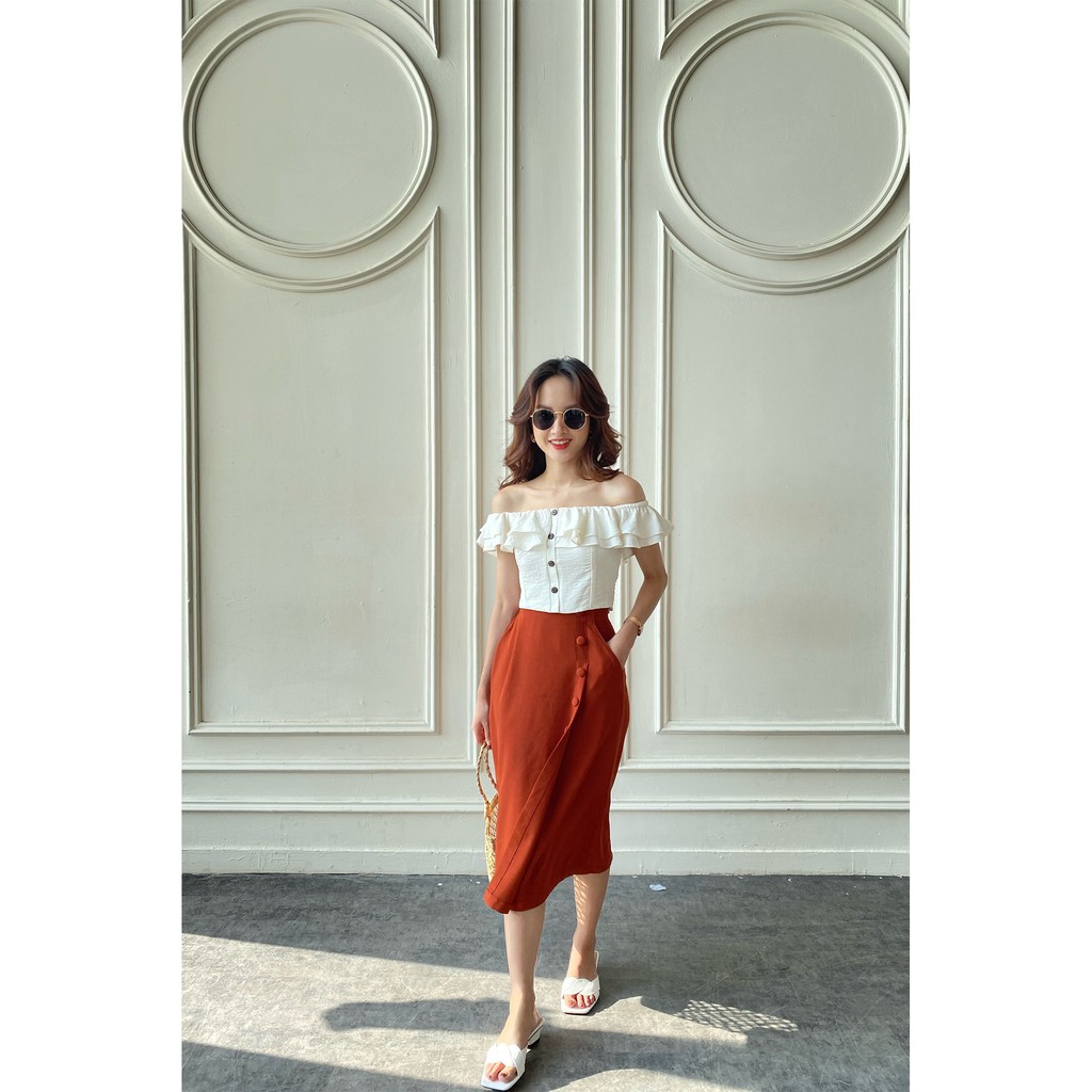 OLV - Áo Off Shoulder Top White