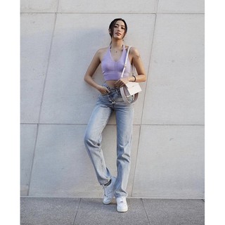[Kisserine] Quần jeans CROSS BUTTON PANTS