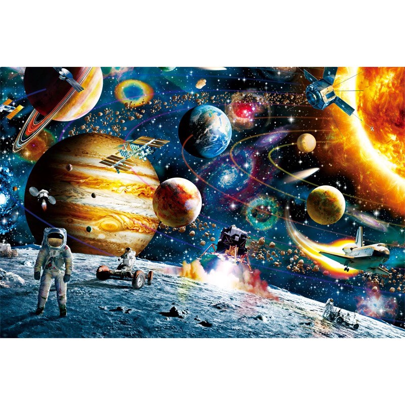 Tranh Ghép Xếp Hình 1000 Miếng Jigsaw Puzzle Space Traveler Solar System, Du Hành Vũ Trụ  (Kích thước 70 x 50 cm)