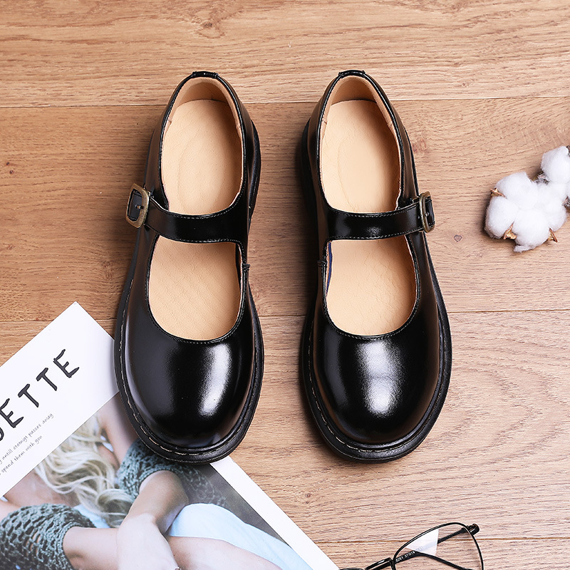 Giày Nữ Lolita Retro Vòng Giày Mary Jane Của Phụ Nữ Giày Da Dày Của Phụ Nữ Nhật Bản Nữ Giày Da | BigBuy360 - bigbuy360.vn