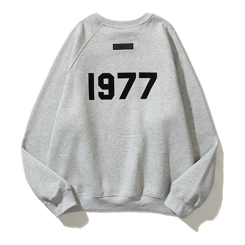 Áo Sweater Nhung In Họa Tiết Phản Quang Thời Trang Đường Phố Essentials1977 8 FEAR OF GOD